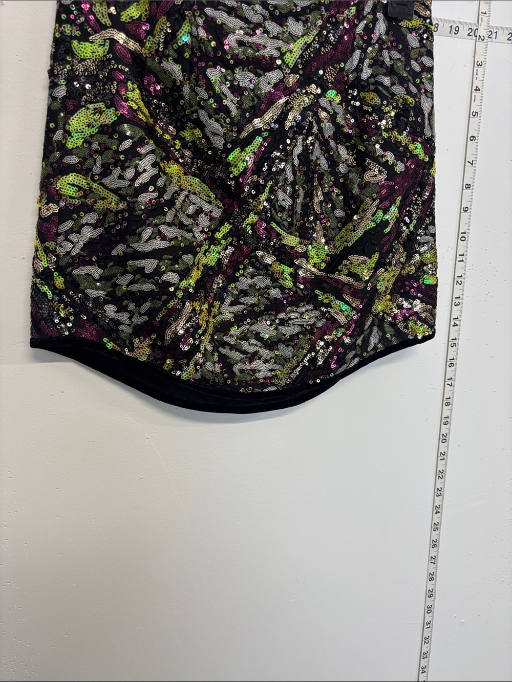 ZARA Sequin Mini Skirt - Black with Multi-Color Sequins - Picture 5 of 8